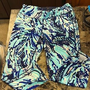 Lilly Pulitzer Blue and Green Patterned Leggings